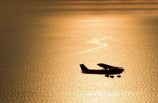 vuelo al atardecer